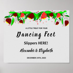 Dancing Feet Flip Flops Flowers Wedding Sign