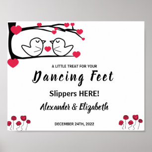 Dancing Feet Flip Flops Love Bird Wedding Sign