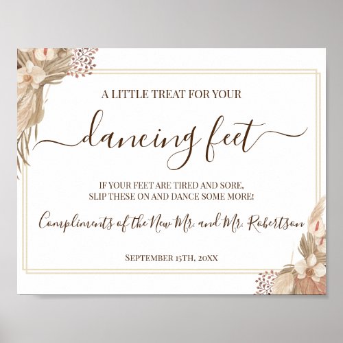 Dancing Feet Flip Flops Wedding Reception Sign