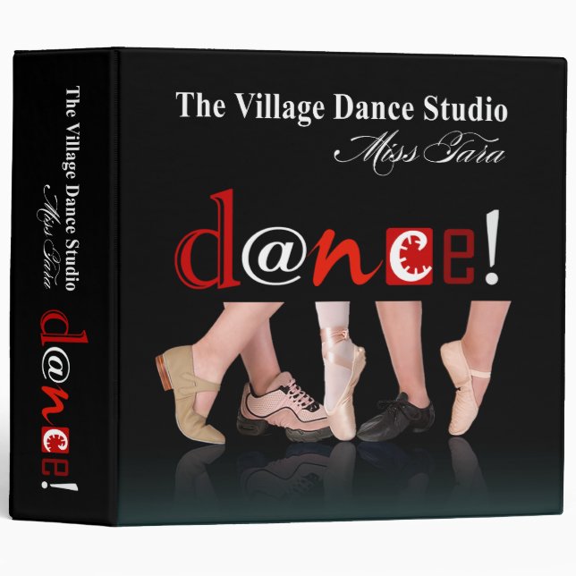 Dancing Feet Notebook for Angie 3 Ring Binder (Front/Spine)