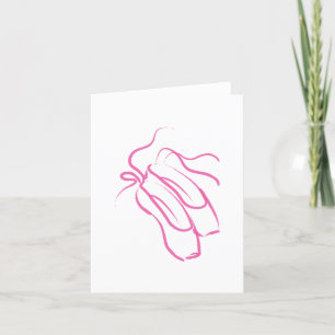 Dancing Feet pink ballet slippers Note Card