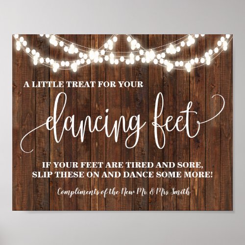 Dancing Feet Sign Flip Flops Western Wedding