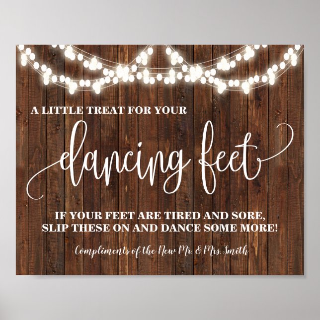 Dancing Feet Sign Flip Flops Western Wedding (Front)