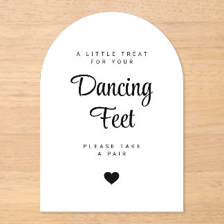 Dancing Feet Sign Wedding Flip Flops Acrylic Invitations
