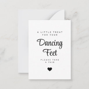 Dancing Feet Sign Wedding Flip Flops  Note Card
