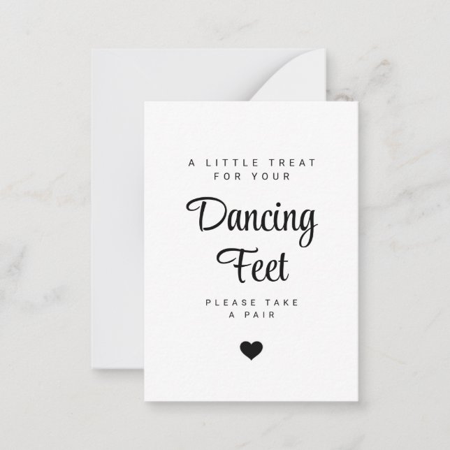 Dancing Feet Sign Wedding Flip Flops  Note Card (Front)