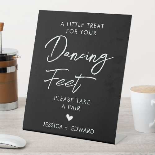 Dancing Feet Take A Pair Minimalist Black White Pedestal Sign