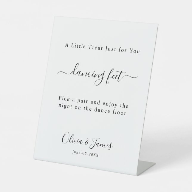 Dancing Feet Wedding Sign Template, (Front)