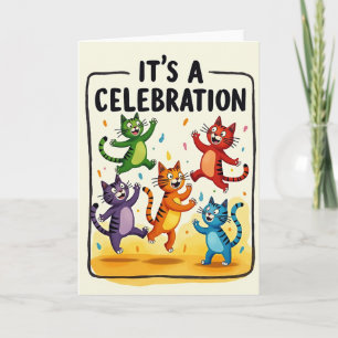 Dancing Felines Party Card