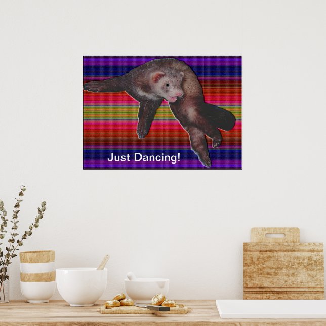 Dancing Ferret Color Pattern Poster (Kitchen)