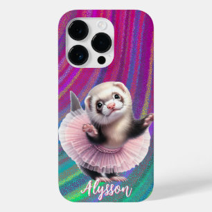 Dancing Ferret in a Tutu Doing Ballet Case-Mate iPhone 14 Pro Case