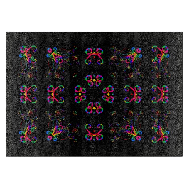 Dancing Fiesta Flowers Cutting Board (Front)
