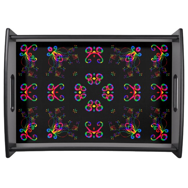 Dancing Fiesta Flowers Serving Tray (Front)