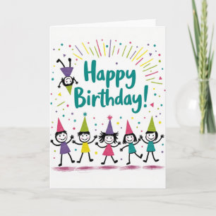 Dancing Figures Birthday Card