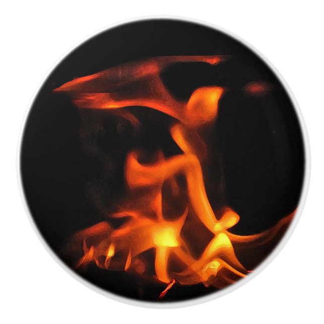 Dancing Fire Ceramic Knob (Front)