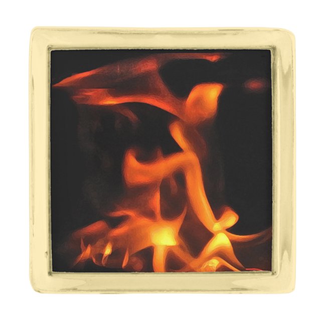 Dancing Fire Gold Finish Lapel Pin (Front)