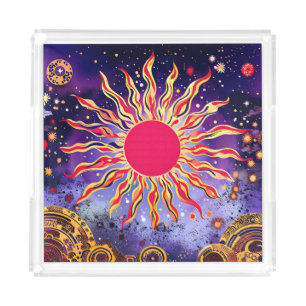 “Dancing Fire of the Cosmos” The Sun Acrylic Tray