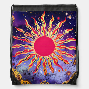 “Dancing Fire of the Cosmos” The Sun Drawstring Bag