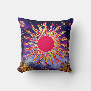 “Dancing Fire of the Cosmos” The Sun Throw Pillow