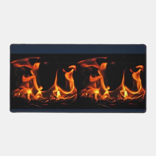 Dancing Fire Orange and Black Desk Mat