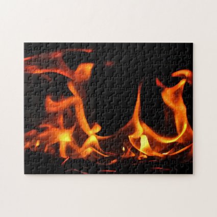 Dancing Fire Orange and Black Jigsaw Puzzle