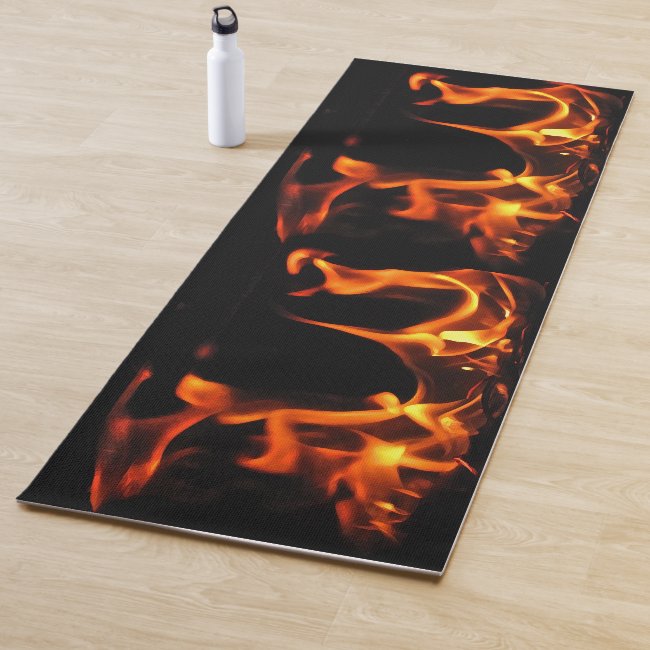 Dancing Fire Orange and Black Yoga Mat