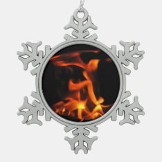 Dancing Fire Pewter Snowflake Ornament at Zazzle