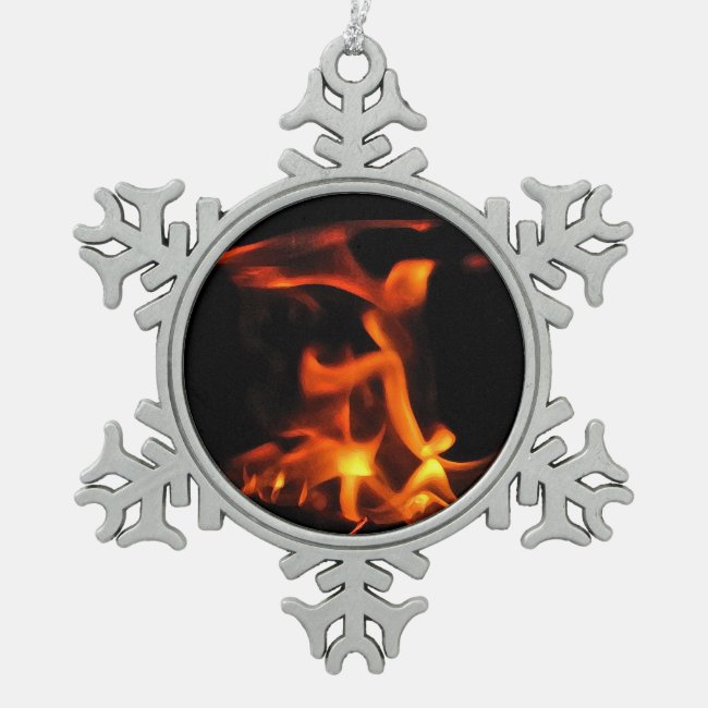 Dancing Fire Pewter Snowflake Ornament