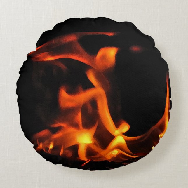 Dancing Fire Round Pillow (Front)