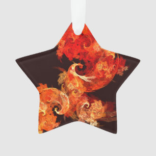 Dancing Firebirds Abstract Art Acrylic Star Ornament