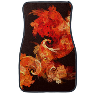 Dancing Firebirds Abstract Art Car Floor Mat