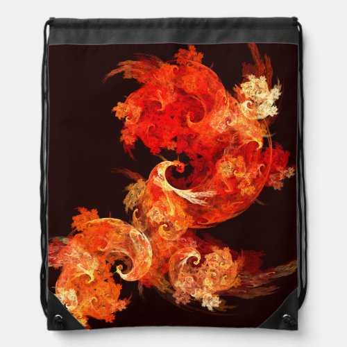 Dancing Firebirds Abstract Art Drawstring Bag
