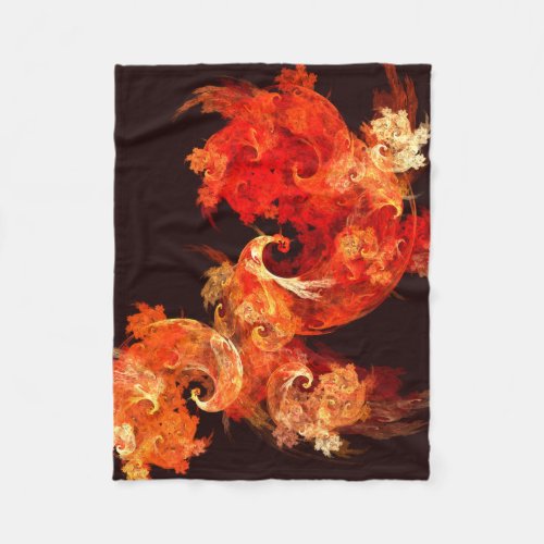 Dancing Firebirds Abstract Art Fleece Blanket