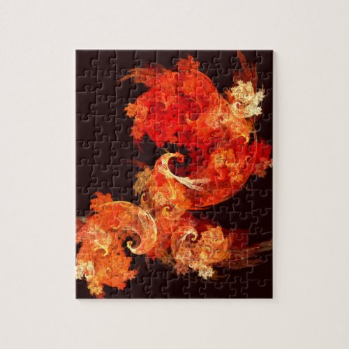 Dancing Firebirds Abstract Art Jigsaw Puzzle