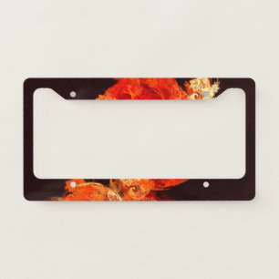 Dancing Firebirds Abstract Art License Plate Frame
