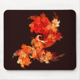 Dancing Firebirds Abstract Art Mousepad