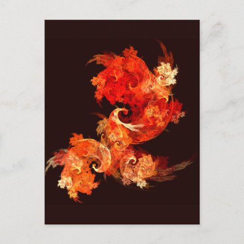 Dancing Firebirds Abstract Art Postcard