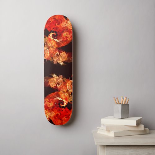 Dancing Firebirds Abstract Art Skateboard