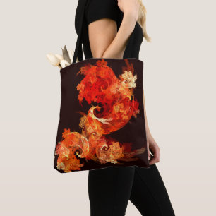Dancing Firebirds Abstract Art Tote Bag