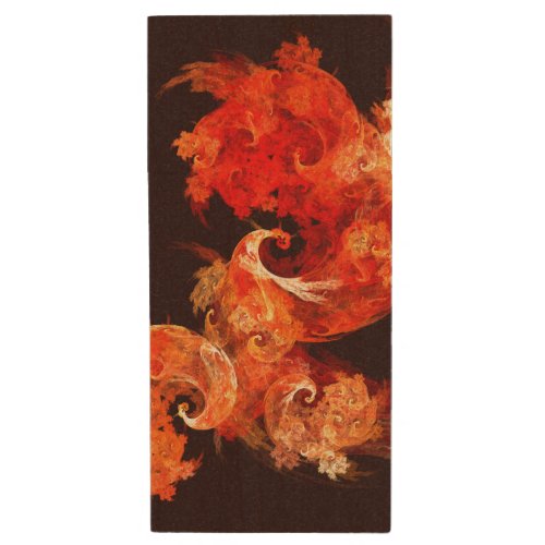 Dancing Firebirds Abstract Art Wood USB Flash Drive