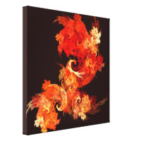Dancing Firebirds Abstract Wrapped Canvas Print