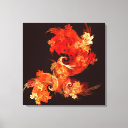 Dancing Firebirds Abstract Wrapped Canvas Print