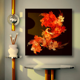 Dancing Firebirds Abstract Wrapped Canvas Print