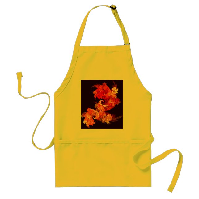 Dancing Firebirds Art Modern Fractal Abstract Adult Apron (Front)