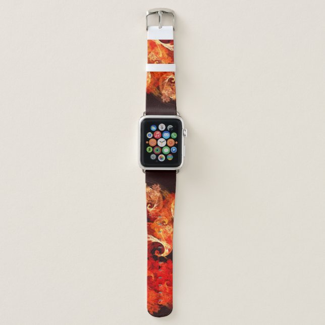 Dancing Firebirds Art Modern Fractal Abstract Apple Watch Band (Front)