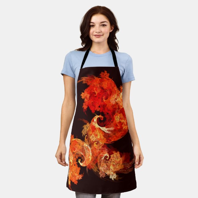 Dancing Firebirds Art Modern Fractal Abstract Apron (Worn)