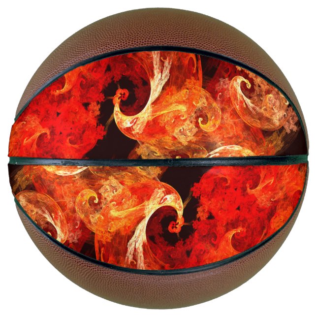 Dancing Firebirds Art Modern Fractal Abstract Basketball (Front)