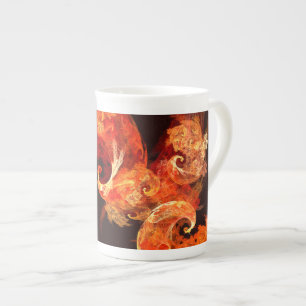 Dancing Firebirds Art Modern Fractal Abstract Bone China Mug