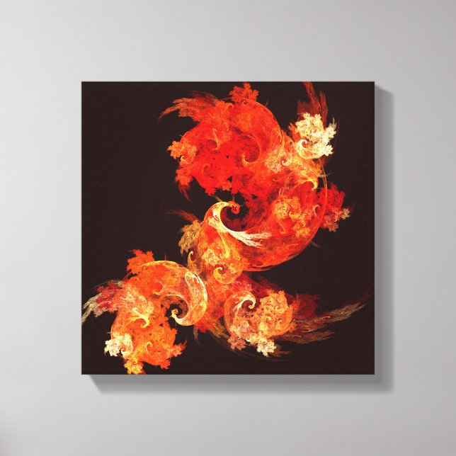 Dancing Firebirds Art Modern Fractal Abstract Canvas Print (Front)