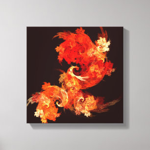 Dancing Firebirds Art Modern Fractal Abstract Canvas Print